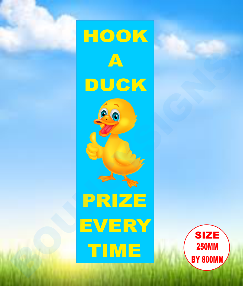 Hook a duck game signs