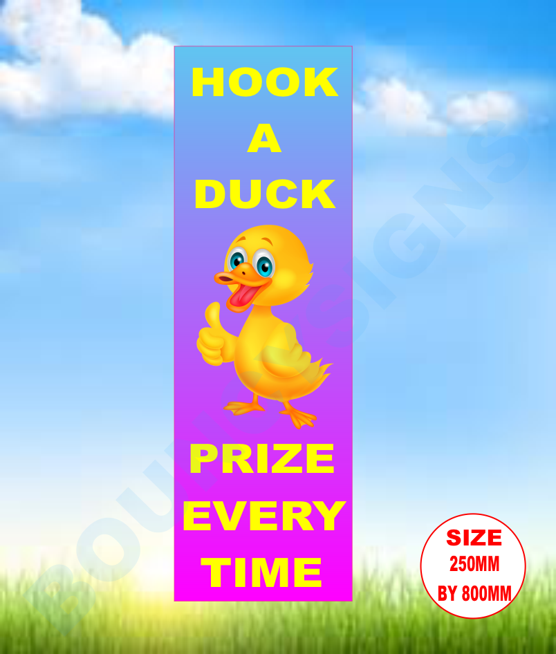Hook a duck game signs