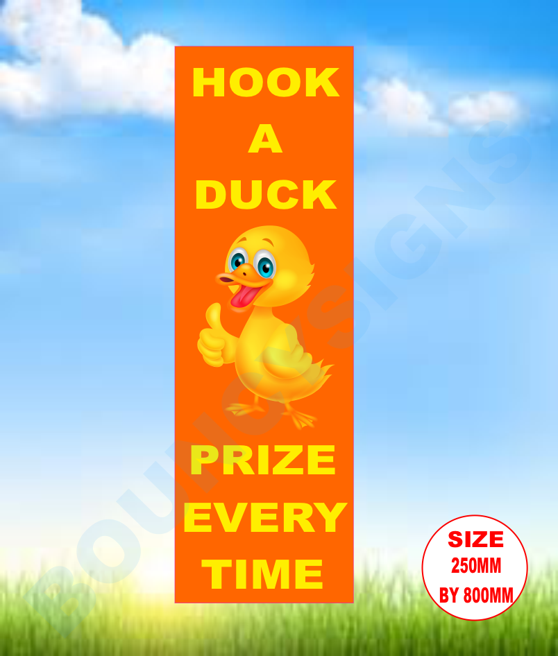 Hook a duck game signs