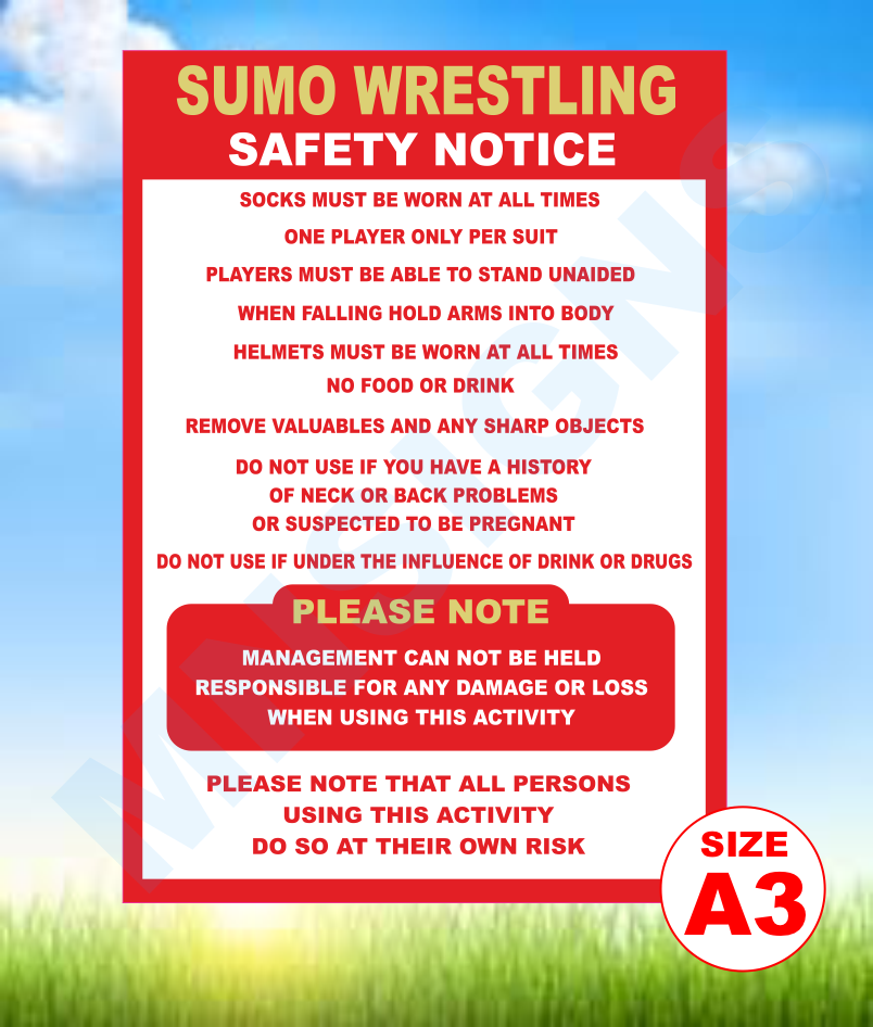 Sumo wresting safety notice