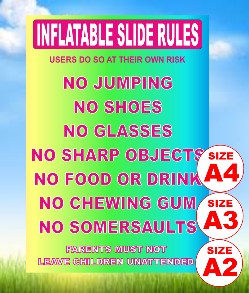 Inflatable slide rules – Bouncy Signs