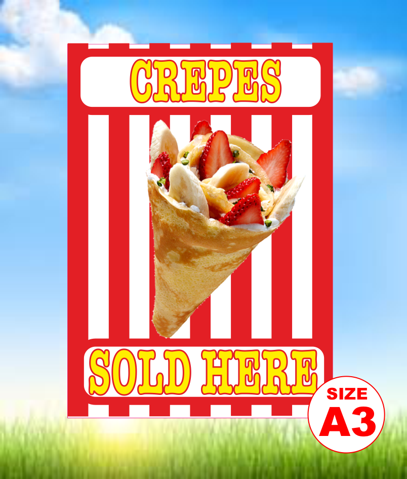Crepes sold here sign