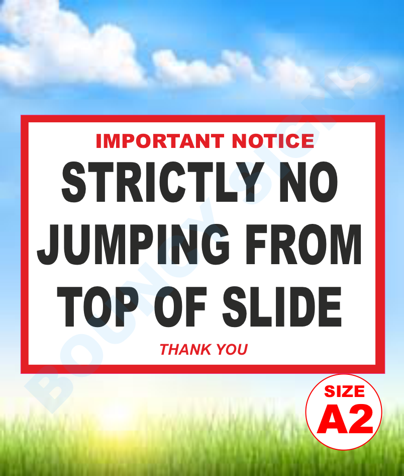 STRICTLY NO JUMPING SLIDE