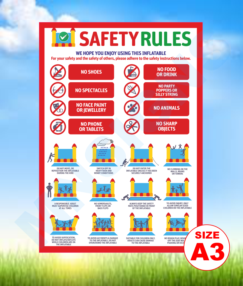 Bouncy castle safety rules