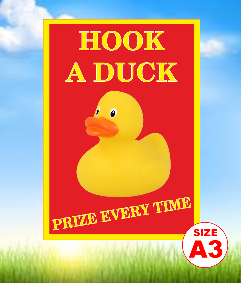 Utility Duck Sign Hook a duck sign – Bouncy Signs