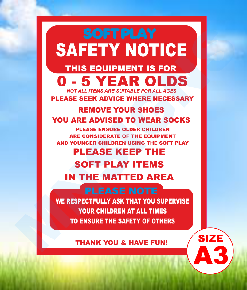 Soft play safety notice